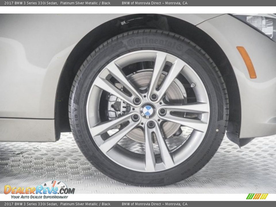 2017 BMW 3 Series 330i Sedan Platinum Silver Metallic / Black Photo #9