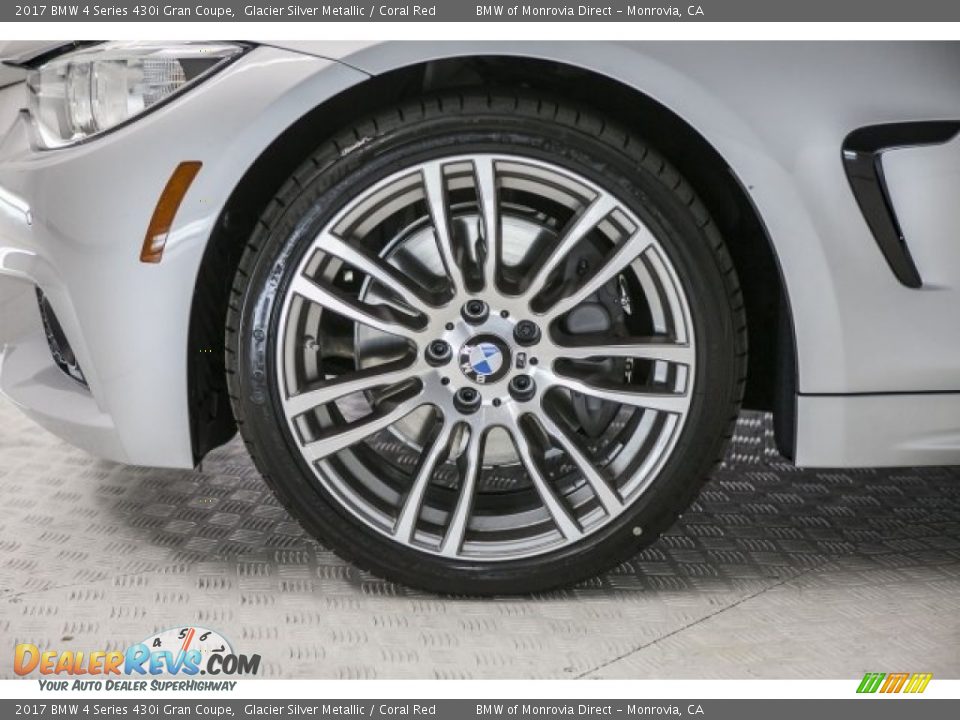 2017 BMW 4 Series 430i Gran Coupe Glacier Silver Metallic / Coral Red Photo #9