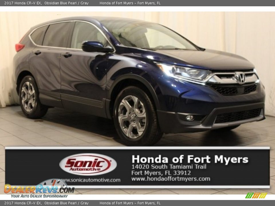 2017 Honda CR-V EX Obsidian Blue Pearl / Gray Photo #1