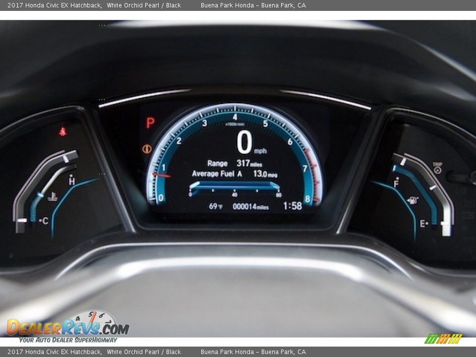 2017 Honda Civic EX Hatchback White Orchid Pearl / Black Photo #17