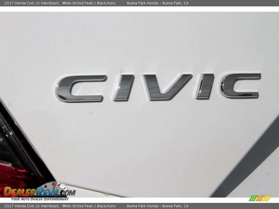 2017 Honda Civic LX Hatchback White Orchid Pearl / Black/Ivory Photo #3