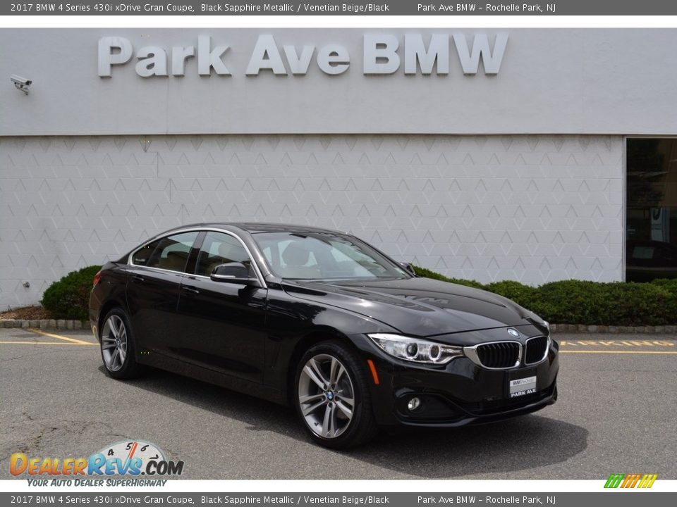 2017 BMW 4 Series 430i xDrive Gran Coupe Black Sapphire Metallic / Venetian Beige/Black Photo #1