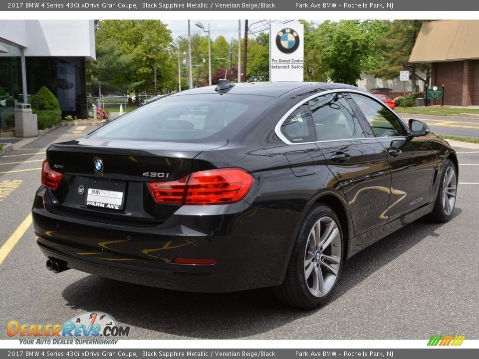 2017 BMW 4 Series 430i xDrive Gran Coupe Black Sapphire Metallic / Venetian Beige/Black Photo #3