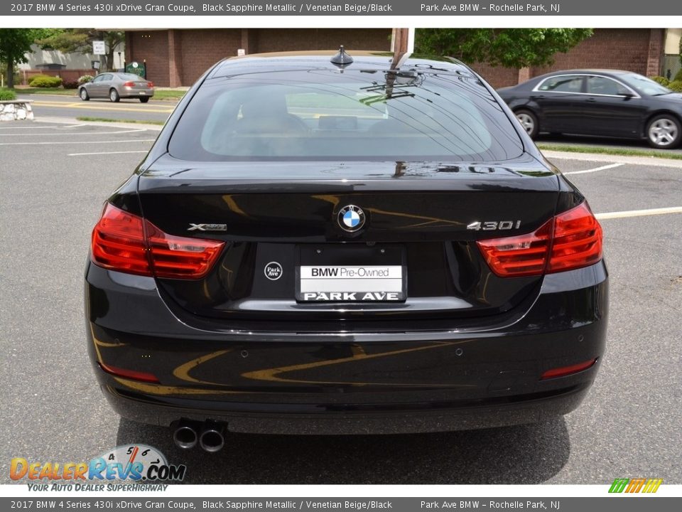 2017 BMW 4 Series 430i xDrive Gran Coupe Black Sapphire Metallic / Venetian Beige/Black Photo #4
