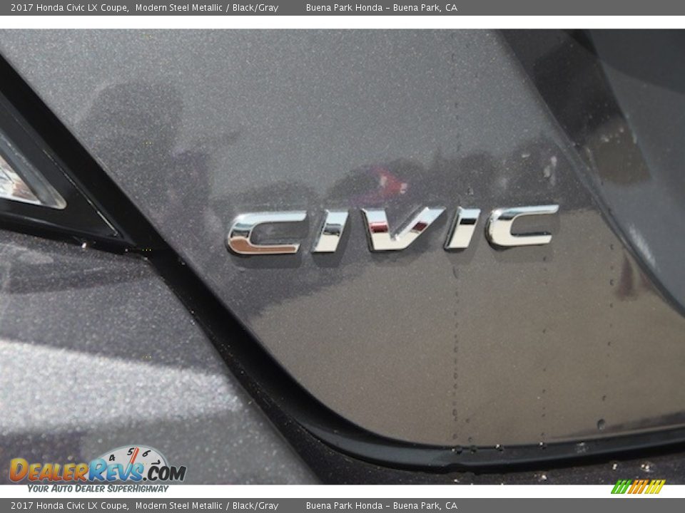 2017 Honda Civic LX Coupe Modern Steel Metallic / Black/Gray Photo #3