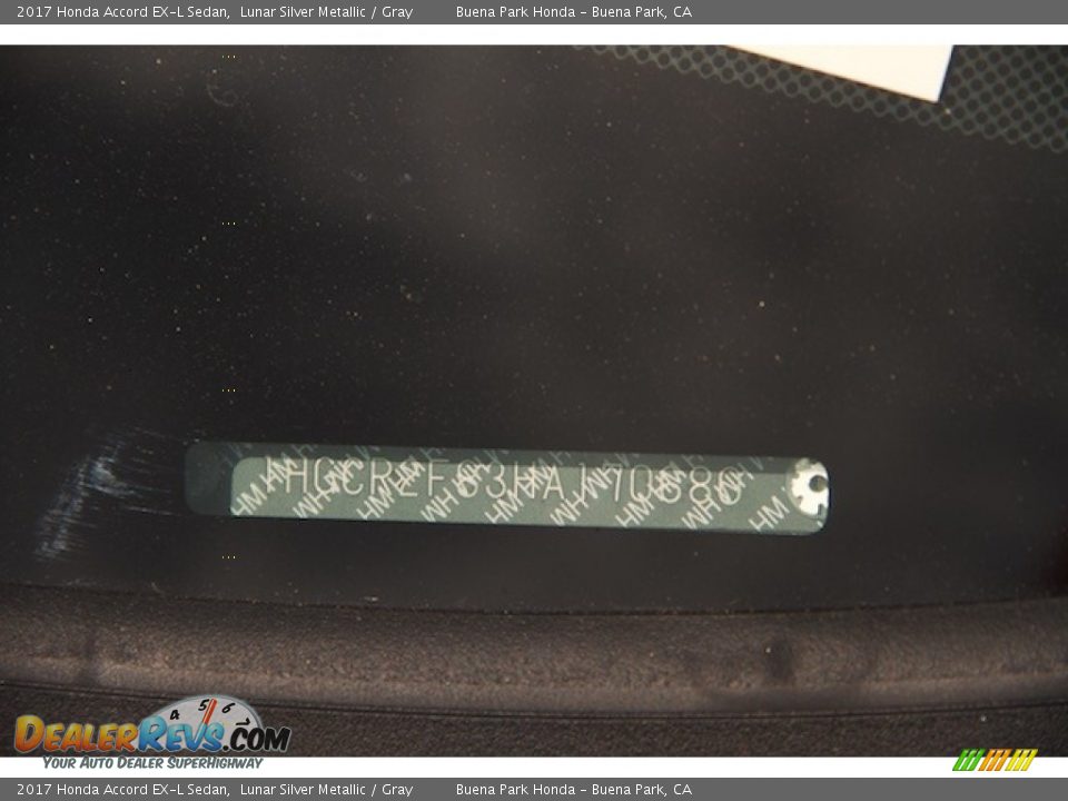 2017 Honda Accord EX-L Sedan Lunar Silver Metallic / Gray Photo #19