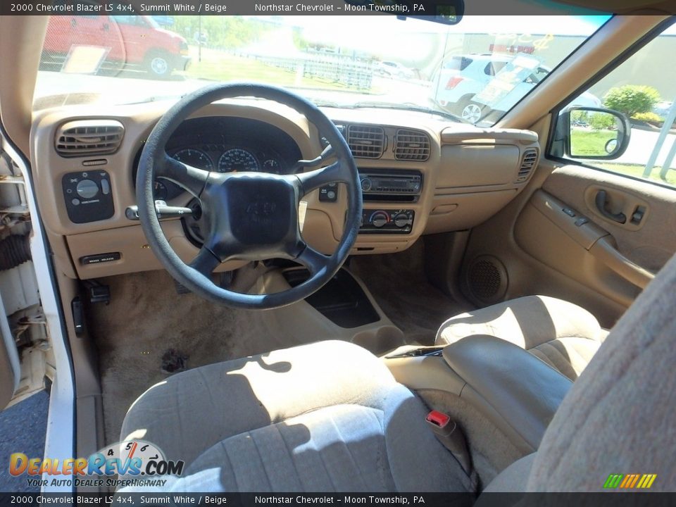 2000 Chevrolet Blazer LS 4x4 Summit White / Beige Photo #10
