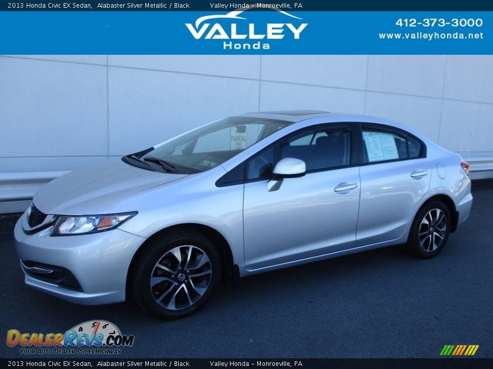 2013 Honda Civic EX Sedan Alabaster Silver Metallic / Black Photo #1