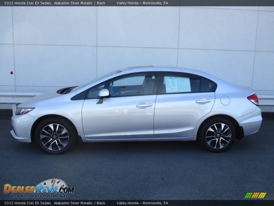 2013 Honda Civic EX Sedan Alabaster Silver Metallic / Black Photo #2
