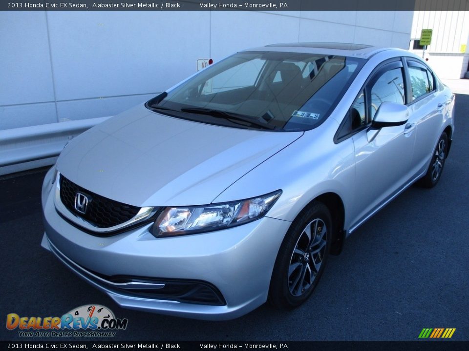 2013 Honda Civic EX Sedan Alabaster Silver Metallic / Black Photo #9