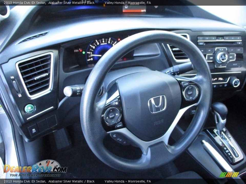 2013 Honda Civic EX Sedan Alabaster Silver Metallic / Black Photo #14