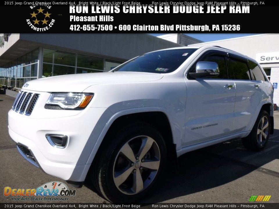 2015 Jeep Grand Cherokee Overland 4x4 Bright White / Black/Light Frost Beige Photo #1