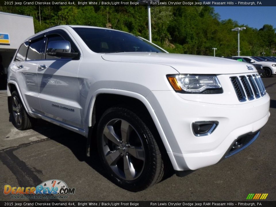 2015 Jeep Grand Cherokee Overland 4x4 Bright White / Black/Light Frost Beige Photo #4