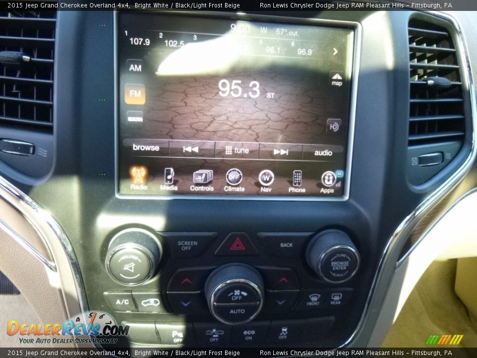 2015 Jeep Grand Cherokee Overland 4x4 Bright White / Black/Light Frost Beige Photo #19