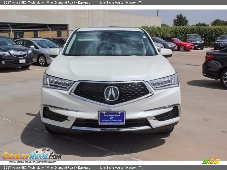 2017 Acura MDX Technology White Diamond Pearl / Espresso Photo #2