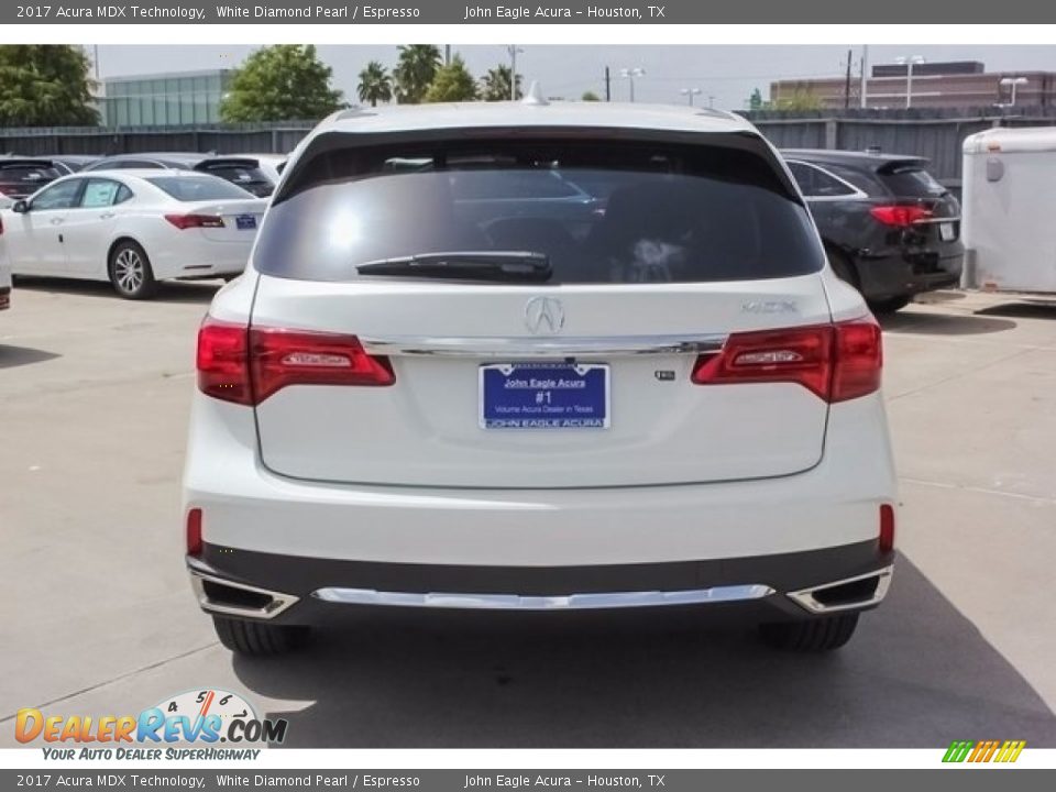 2017 Acura MDX Technology White Diamond Pearl / Espresso Photo #6