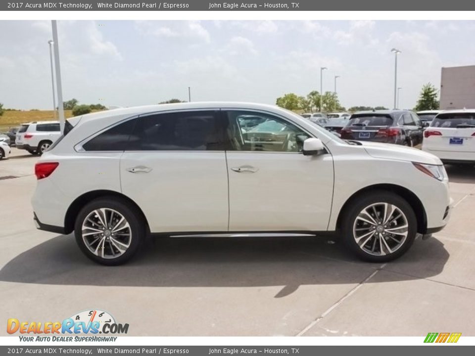 2017 Acura MDX Technology White Diamond Pearl / Espresso Photo #8