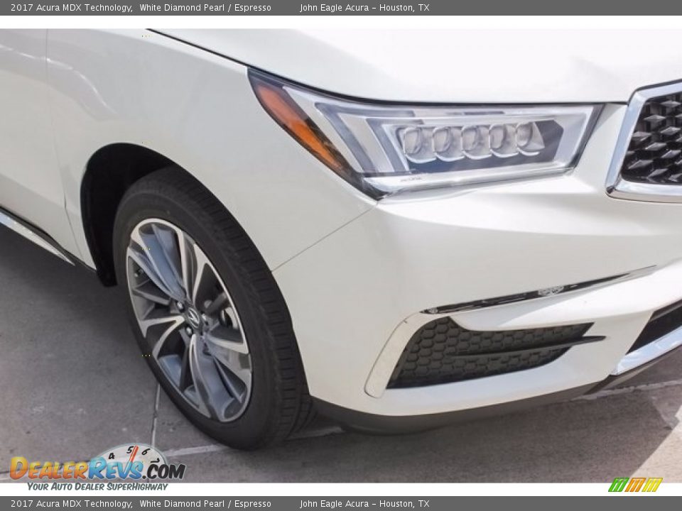 2017 Acura MDX Technology White Diamond Pearl / Espresso Photo #10
