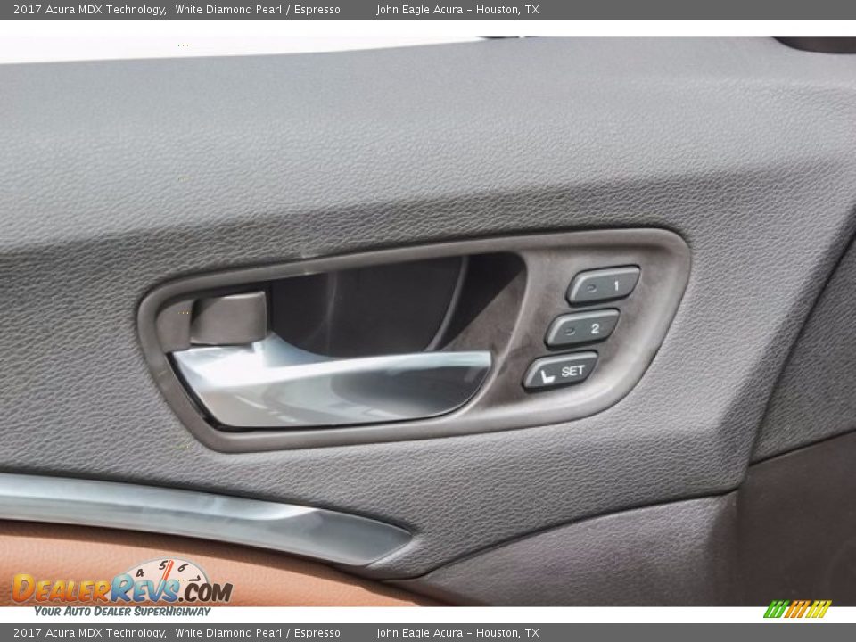 2017 Acura MDX Technology White Diamond Pearl / Espresso Photo #16