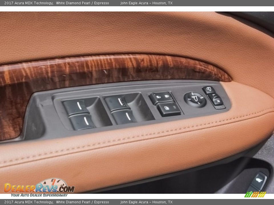 2017 Acura MDX Technology White Diamond Pearl / Espresso Photo #17