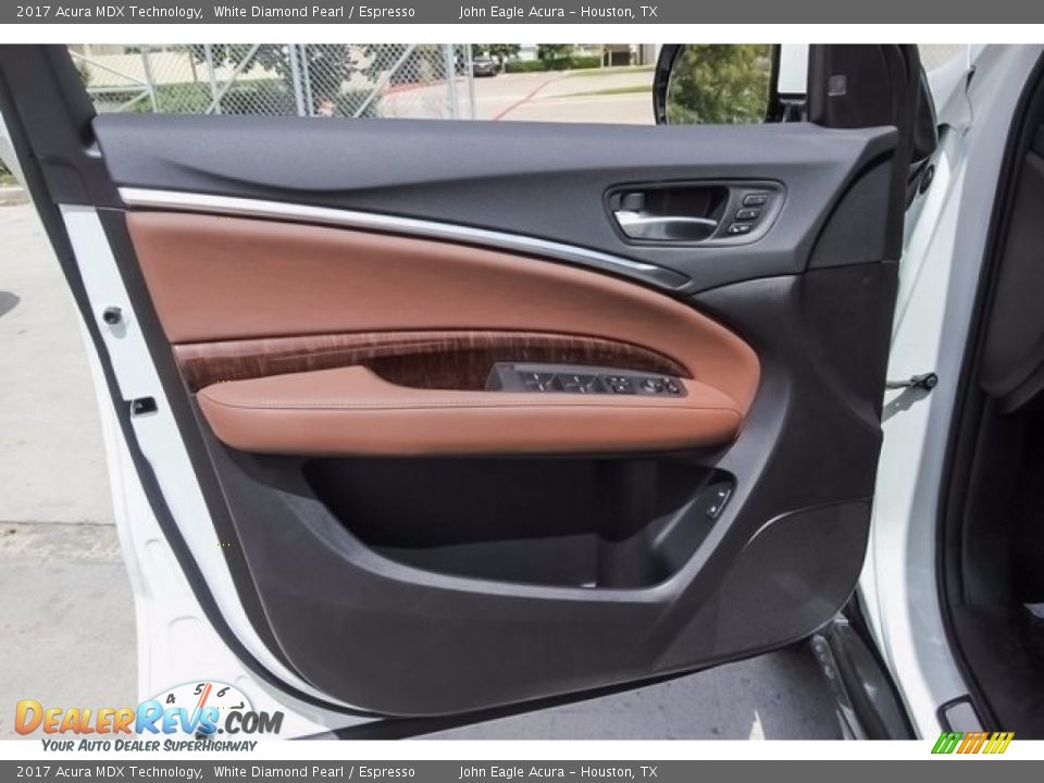 2017 Acura MDX Technology White Diamond Pearl / Espresso Photo #21
