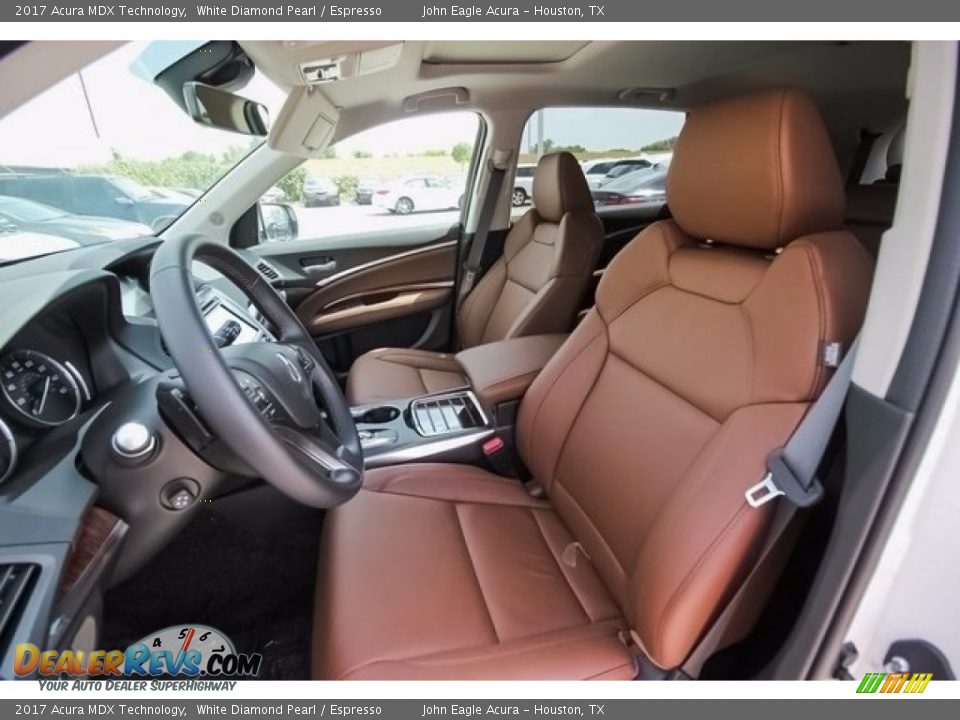 2017 Acura MDX Technology White Diamond Pearl / Espresso Photo #22