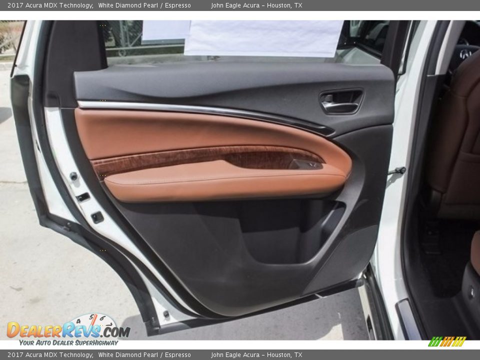 2017 Acura MDX Technology White Diamond Pearl / Espresso Photo #23