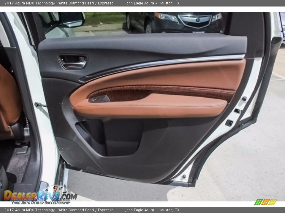 2017 Acura MDX Technology White Diamond Pearl / Espresso Photo #28