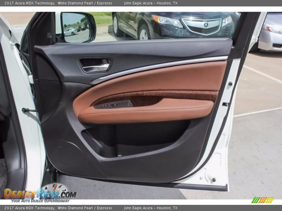 2017 Acura MDX Technology White Diamond Pearl / Espresso Photo #30