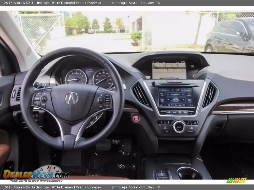 2017 Acura MDX Technology White Diamond Pearl / Espresso Photo #33
