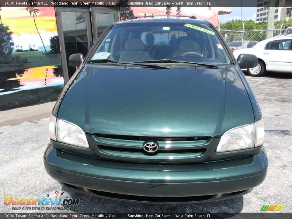 2000 Toyota Sienna XLE Woodland Pearl Green Metallic / Oak Photo #4