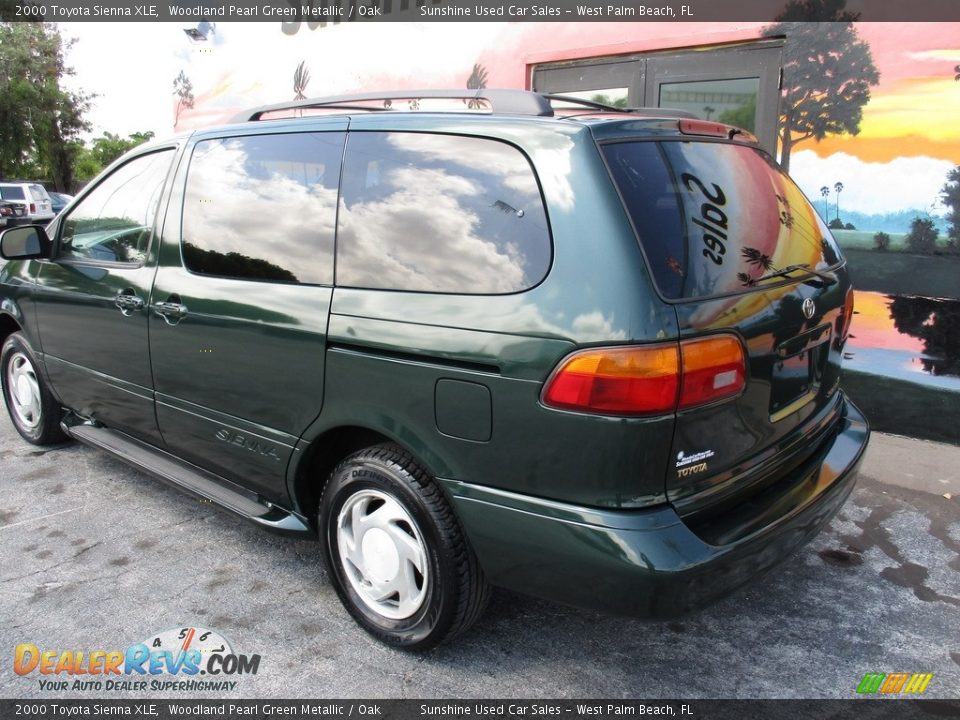 2000 Toyota Sienna XLE Woodland Pearl Green Metallic / Oak Photo #8