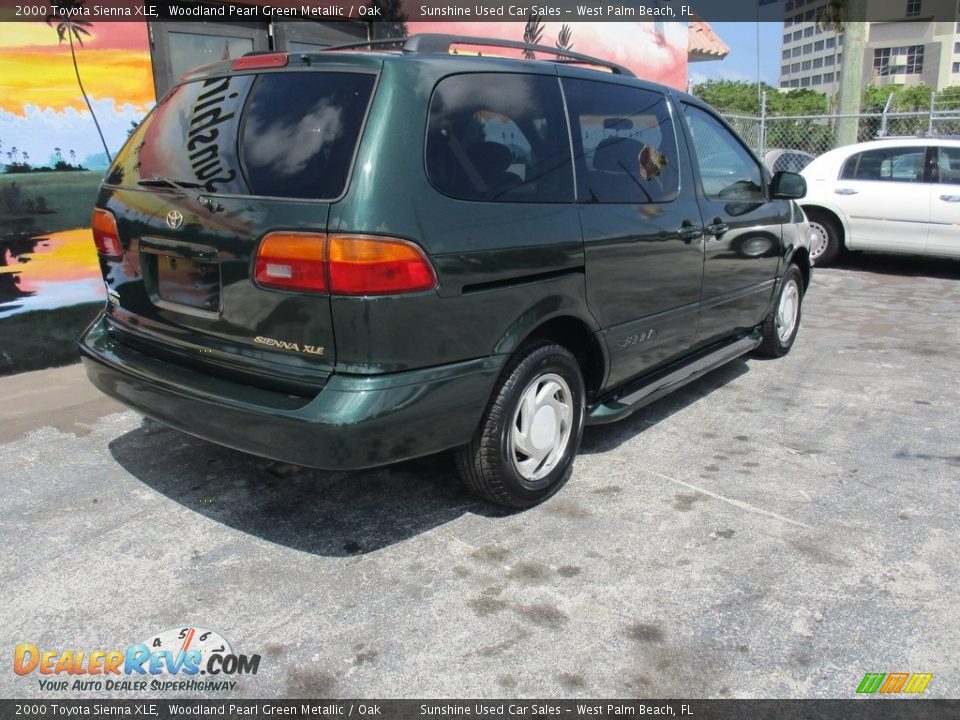 2000 Toyota Sienna XLE Woodland Pearl Green Metallic / Oak Photo #9