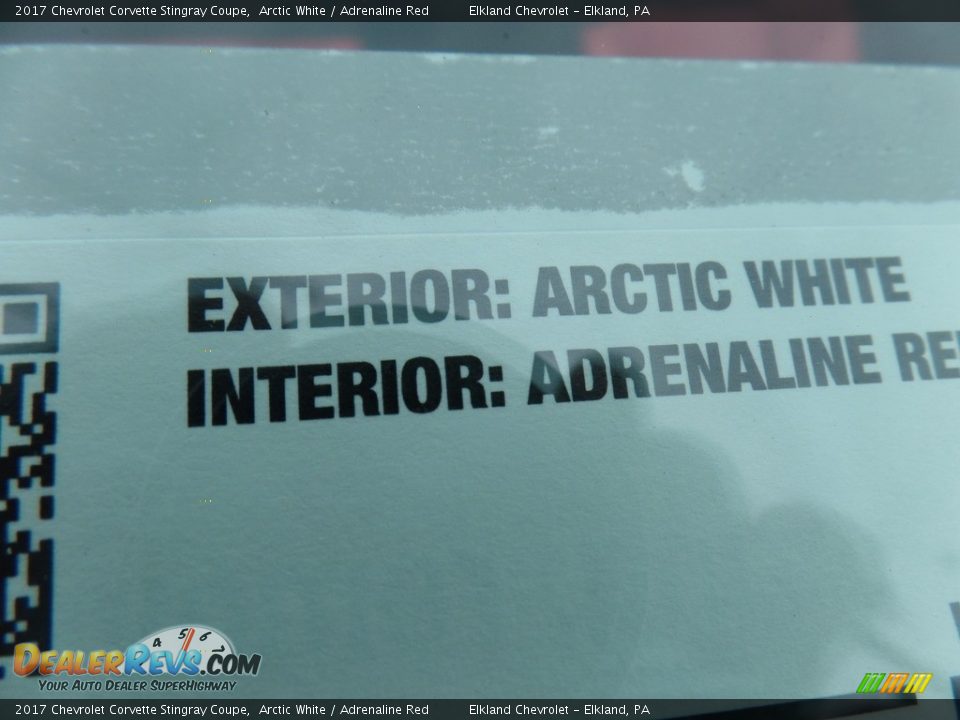 2017 Chevrolet Corvette Stingray Coupe Window Sticker Photo #20