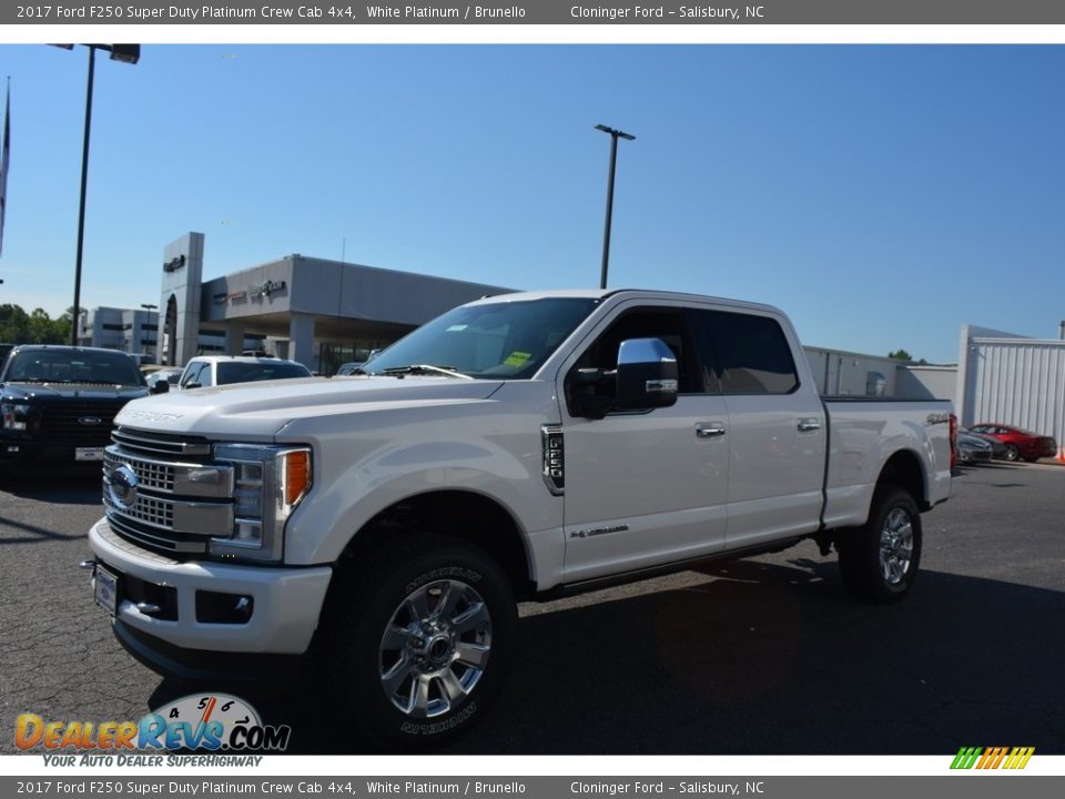 2017 Ford F250 Super Duty Platinum Crew Cab 4x4 White Platinum / Brunello Photo #3