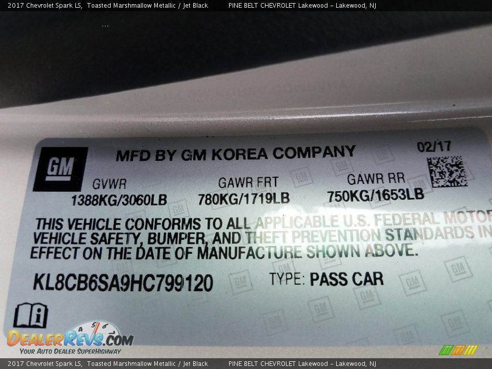 2017 Chevrolet Spark LS Toasted Marshmallow Metallic / Jet Black Photo #9