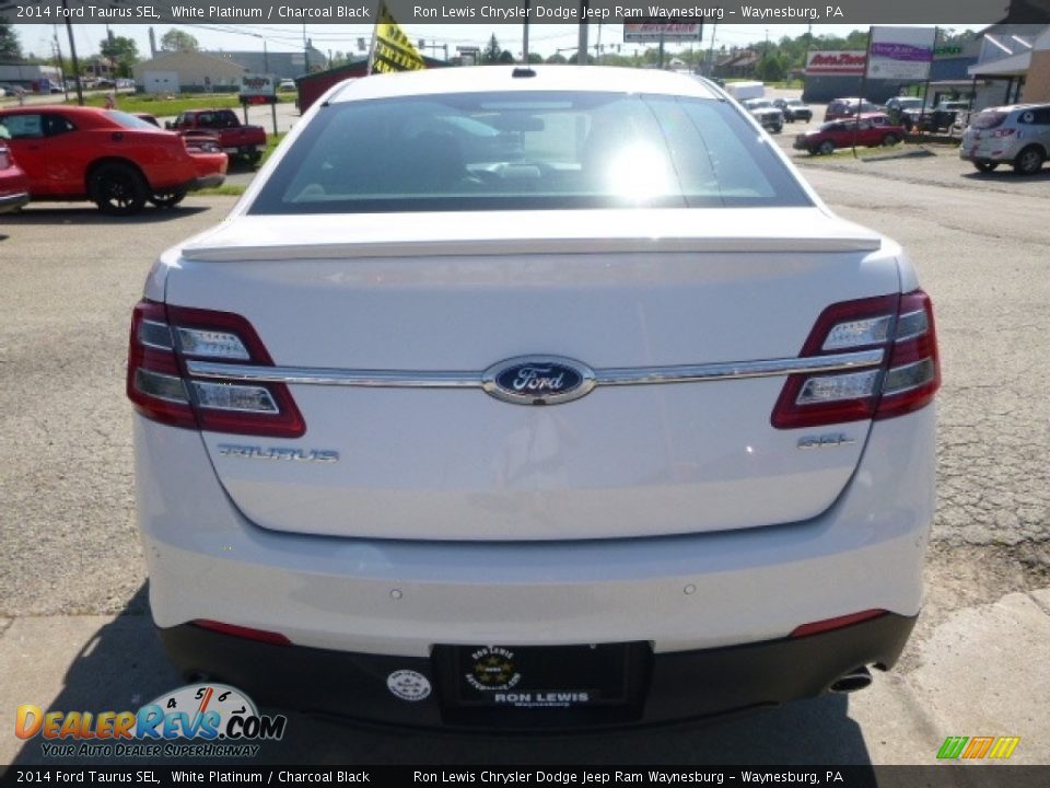 2014 Ford Taurus SEL White Platinum / Charcoal Black Photo #4