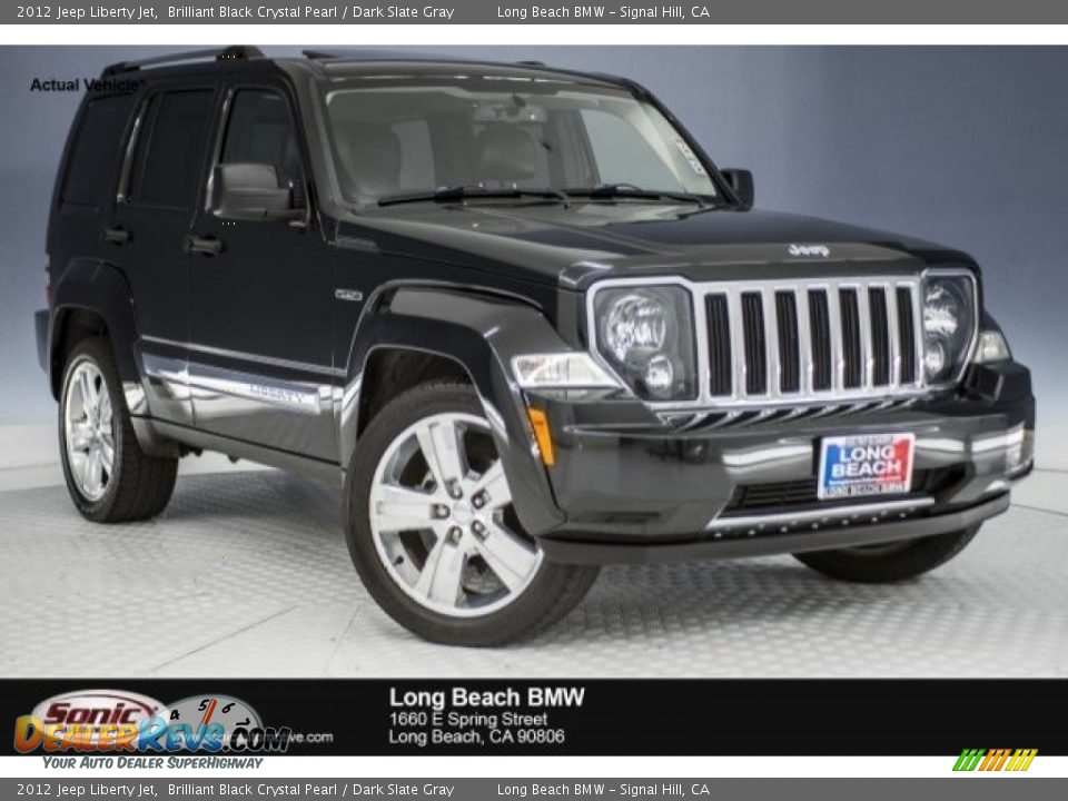 2012 Jeep Liberty Jet Brilliant Black Crystal Pearl / Dark Slate Gray Photo #1