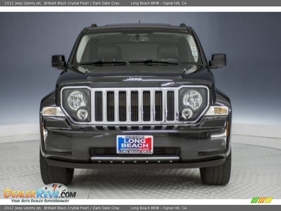 2012 Jeep Liberty Jet Brilliant Black Crystal Pearl / Dark Slate Gray Photo #2