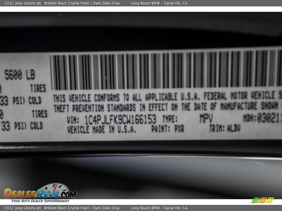 2012 Jeep Liberty Jet Brilliant Black Crystal Pearl / Dark Slate Gray Photo #18