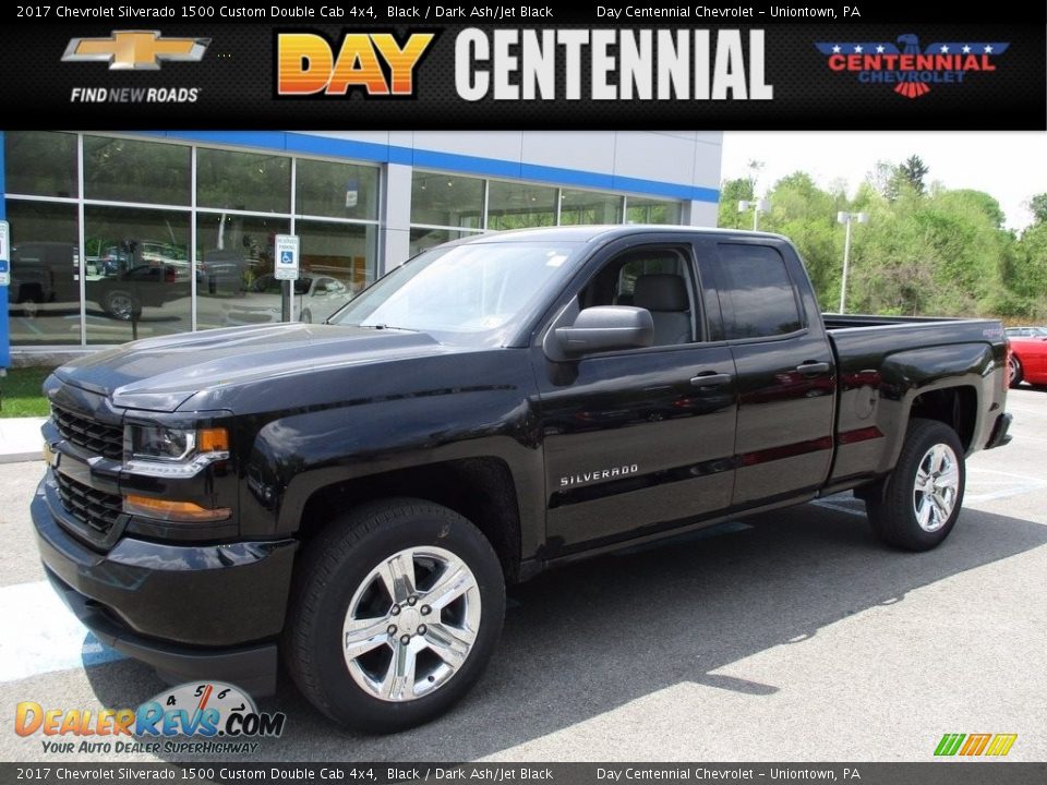 2017 Chevrolet Silverado 1500 Custom Double Cab 4x4 Black / Dark Ash/Jet Black Photo #1