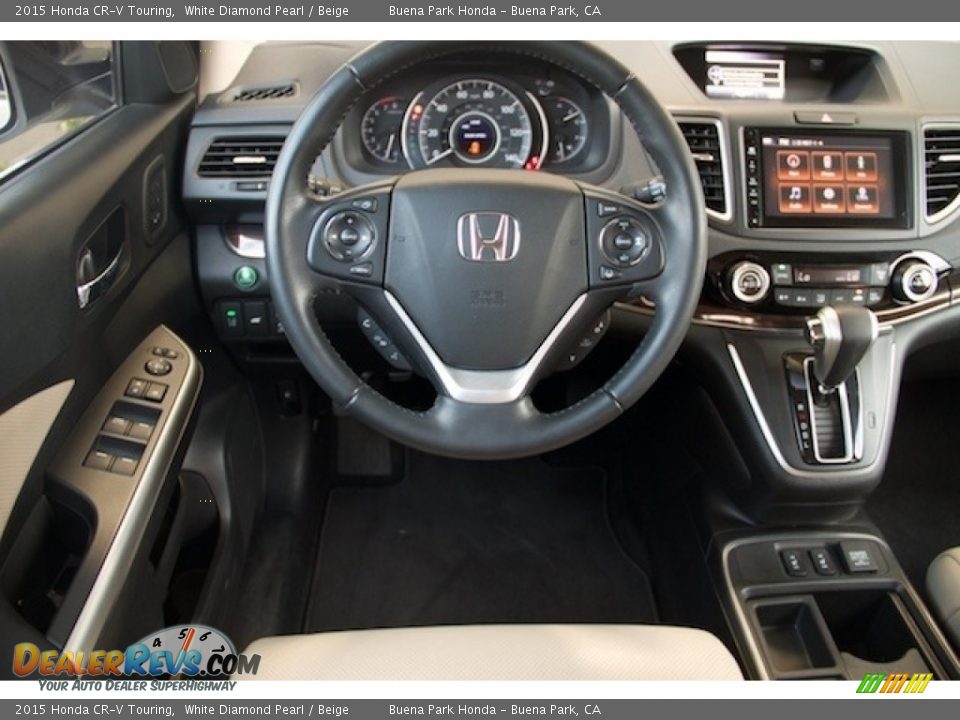 2015 Honda CR-V Touring White Diamond Pearl / Beige Photo #5