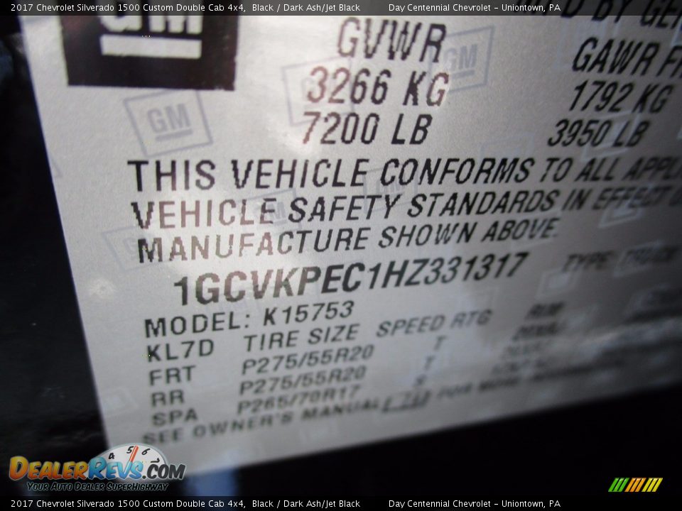 2017 Chevrolet Silverado 1500 Custom Double Cab 4x4 Black / Dark Ash/Jet Black Photo #19