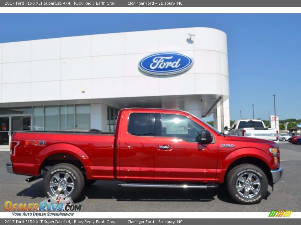 2017 Ford F150 XLT SuperCab 4x4 Ruby Red / Earth Gray Photo #2