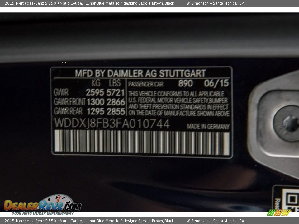 2015 Mercedes-Benz S 550 4Matic Coupe Lunar Blue Metallic / designo Saddle Brown/Black Photo #19