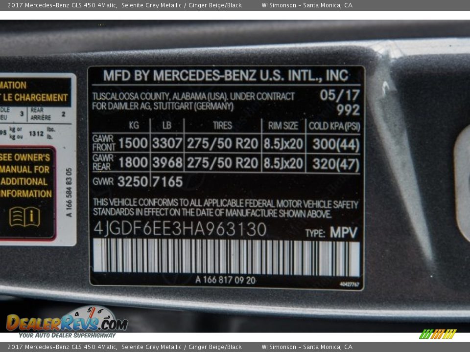 2017 Mercedes-Benz GLS 450 4Matic Selenite Grey Metallic / Ginger Beige/Black Photo #10