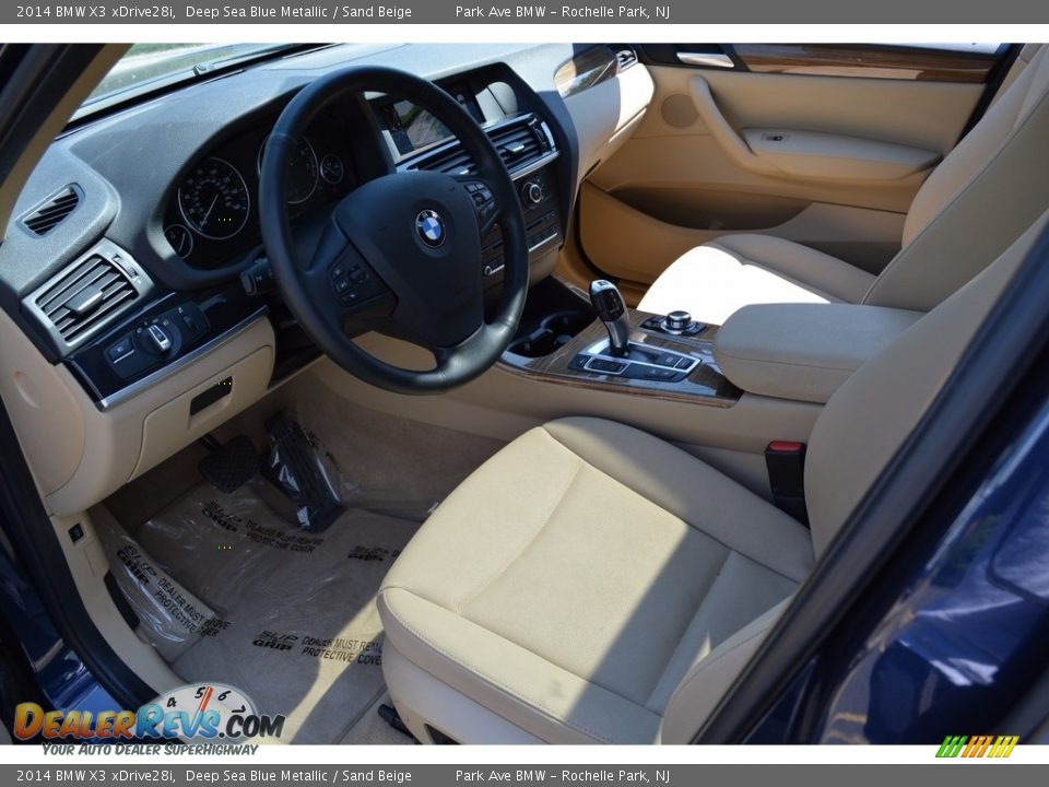 2014 BMW X3 xDrive28i Deep Sea Blue Metallic / Sand Beige Photo #10