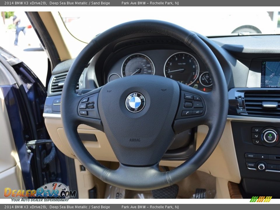 2014 BMW X3 xDrive28i Deep Sea Blue Metallic / Sand Beige Photo #18
