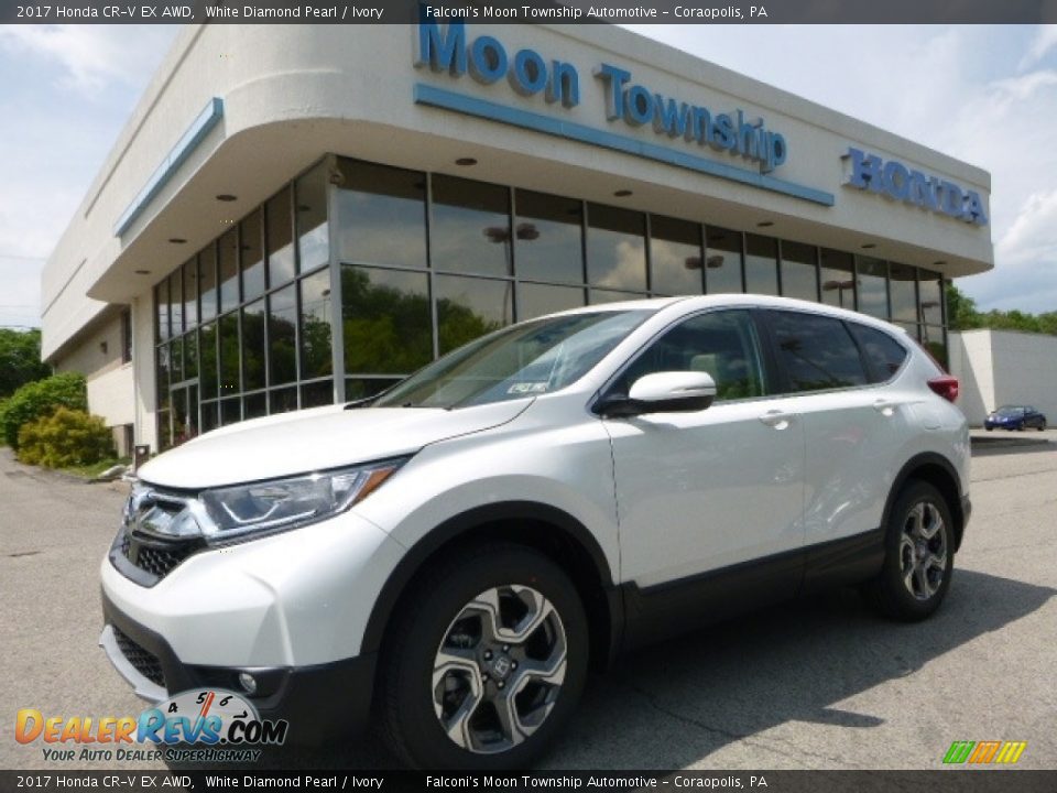 2017 Honda CR-V EX AWD White Diamond Pearl / Ivory Photo #1