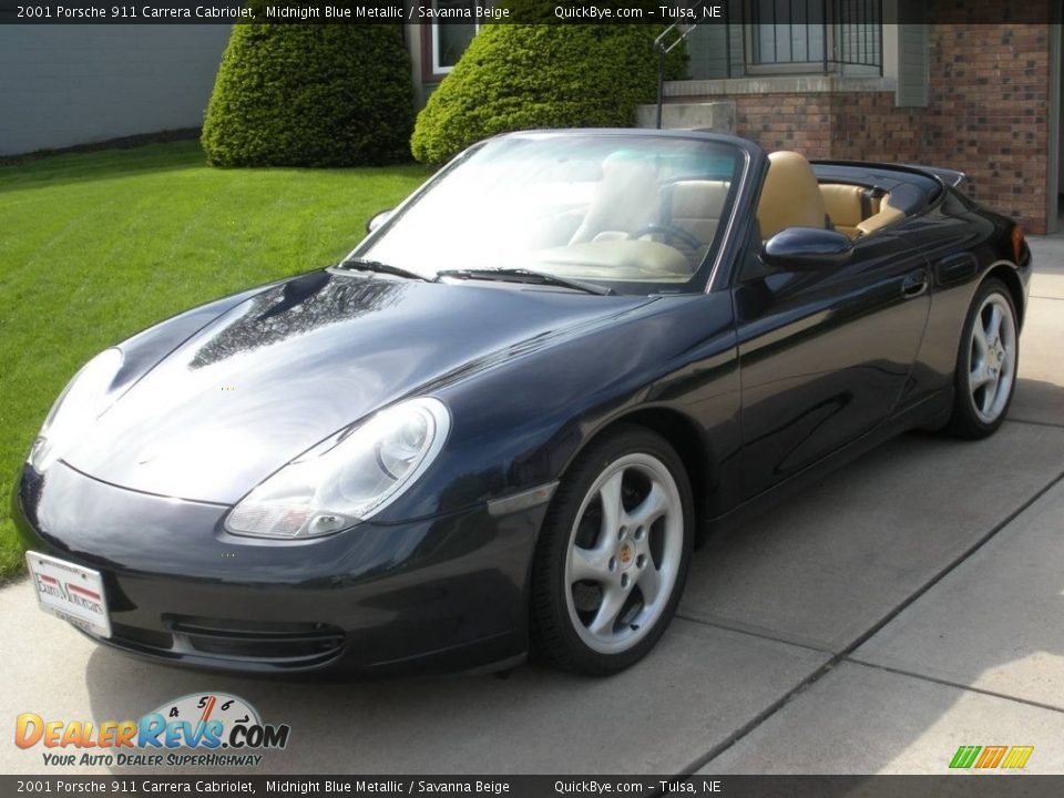 2001 Porsche 911 Carrera Cabriolet Midnight Blue Metallic / Savanna Beige Photo #1